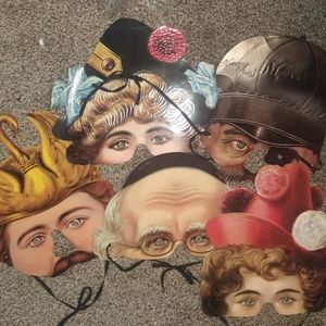 5 Victorian Paper Masks U.K. England 1986 Nurnberg Stockholm H&P Mamlock
